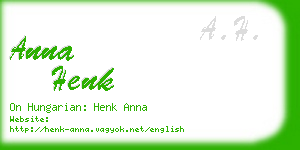 anna henk business card